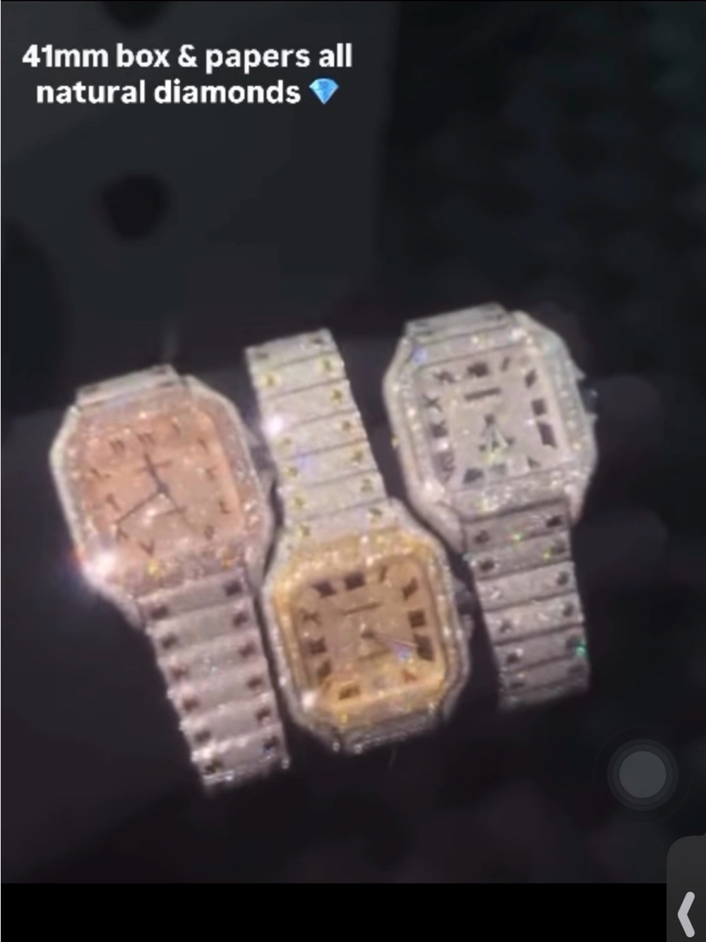 Luxury Diamond-Set 41mm Watch – natural diamonds box and authentic papers